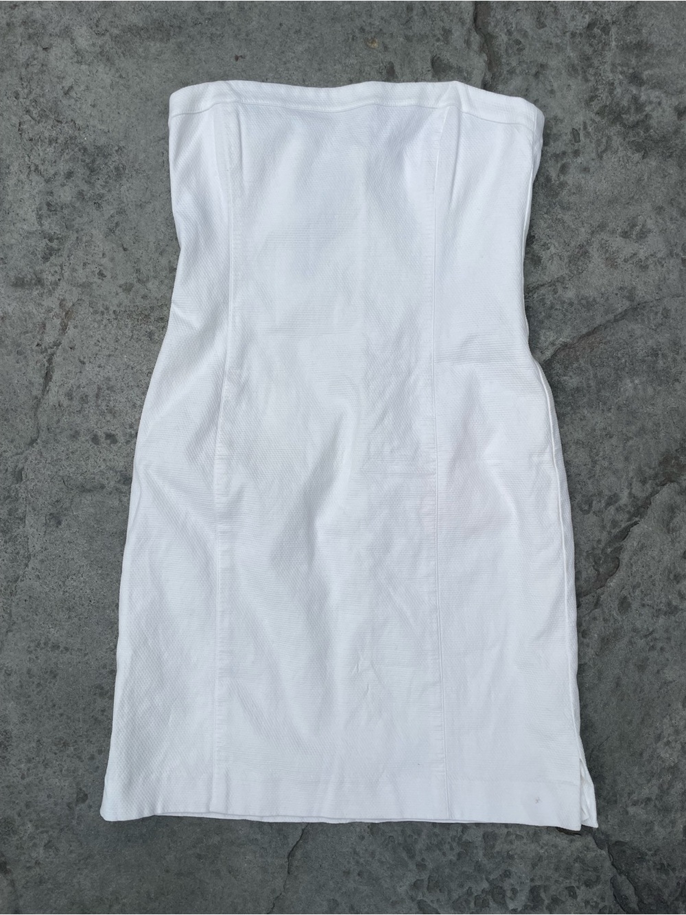 Ralph Lauren White Strapless Textured Midi Dress Size 8 Quiet Luxury